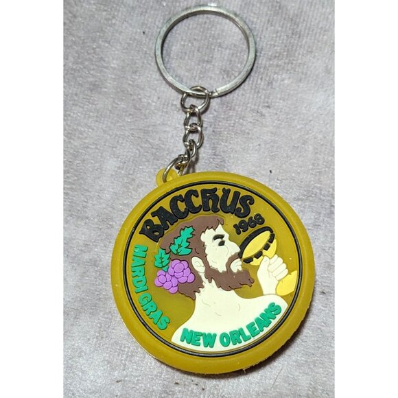 Bacchus Mardi Gras New Orleans Light Up Keychain - Picture 5 of 8